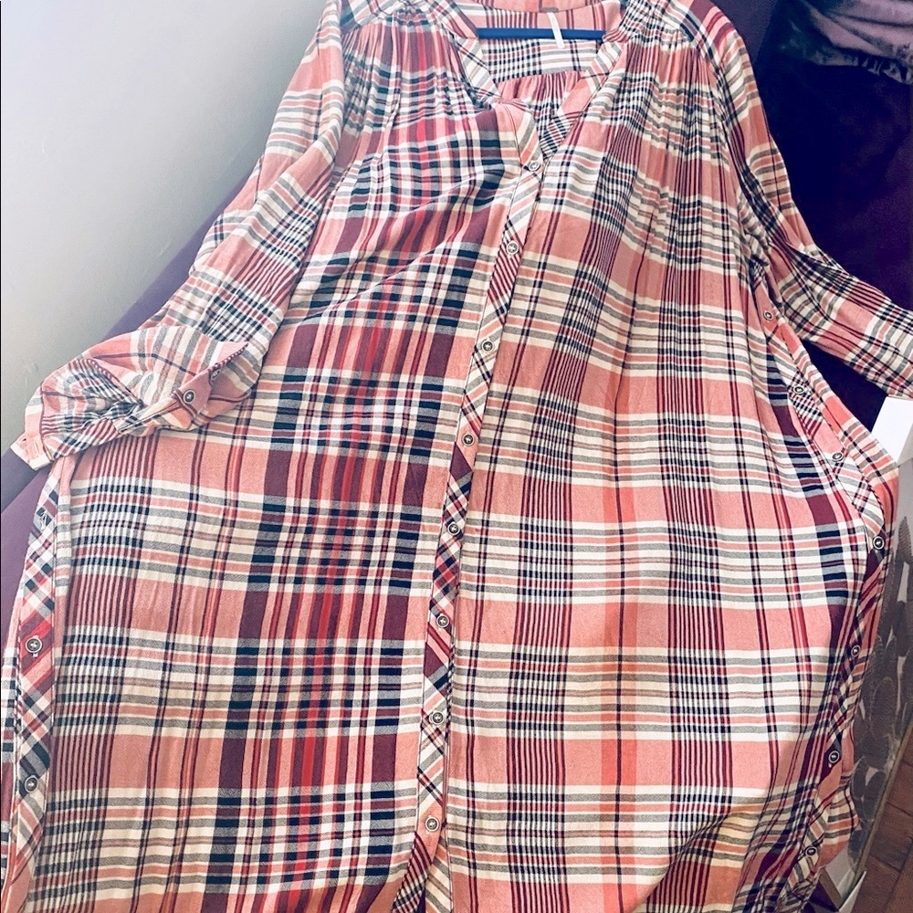 Free People, long sleeve, oversized shirt dress!